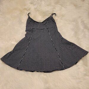 Adrienne Vittadini Women's Checkered Swim Dress, Navy & White, Size 6